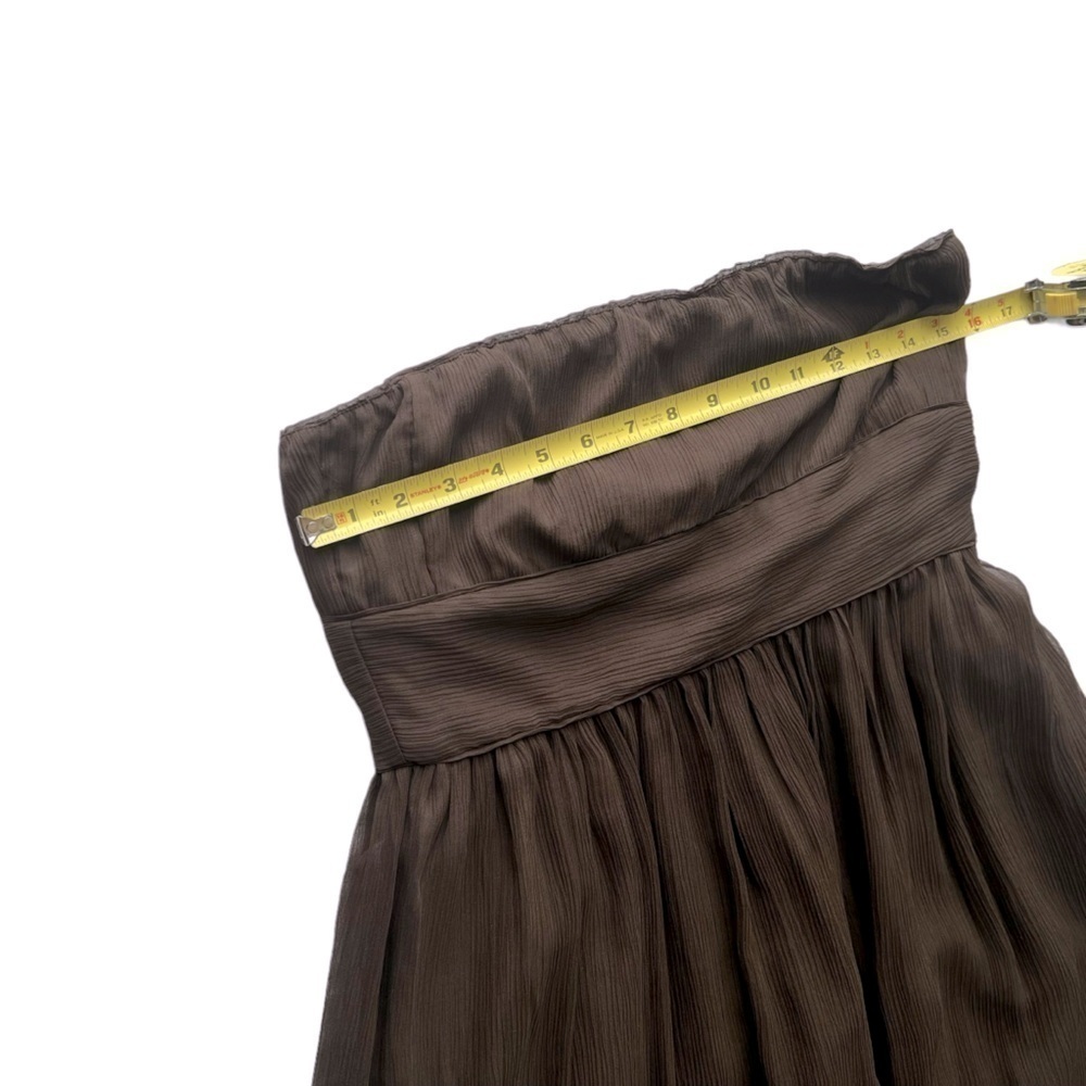 J.Crew Strapless 100% Silk Strapless Brown Dress in Size 10 - Picture 7 of 11